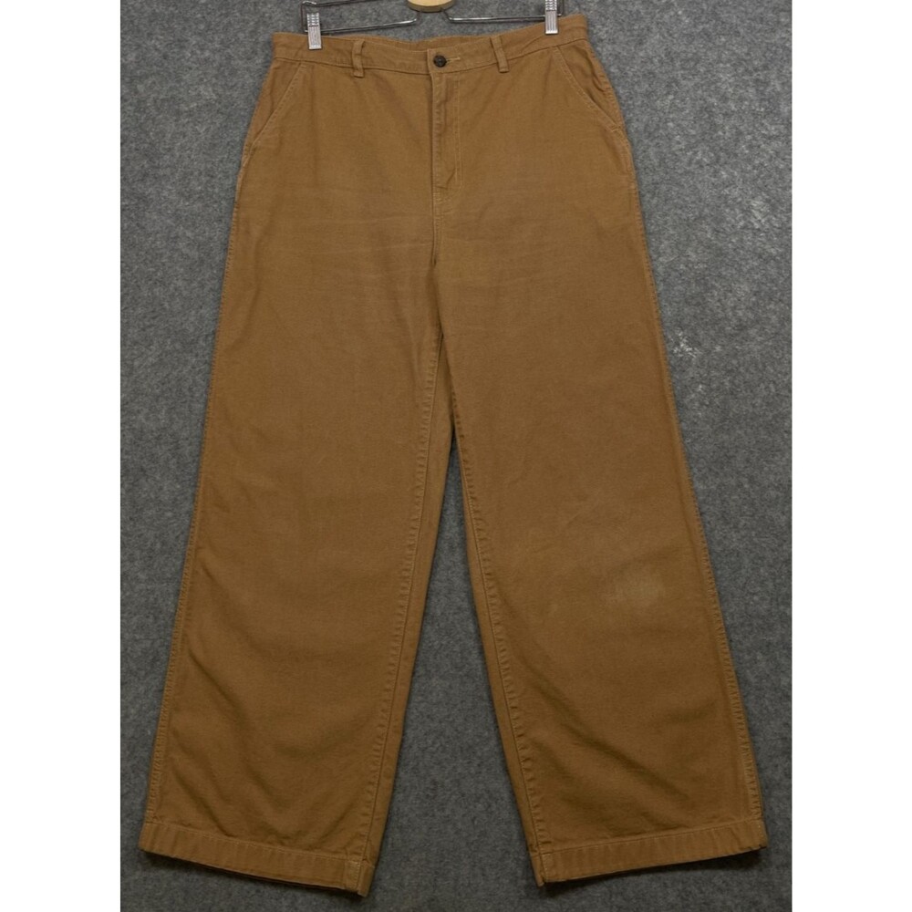 Patagonia Point Reyes Canvas Wide Leg Pants Womens 14 Nest Brown Tan 100% Cotton